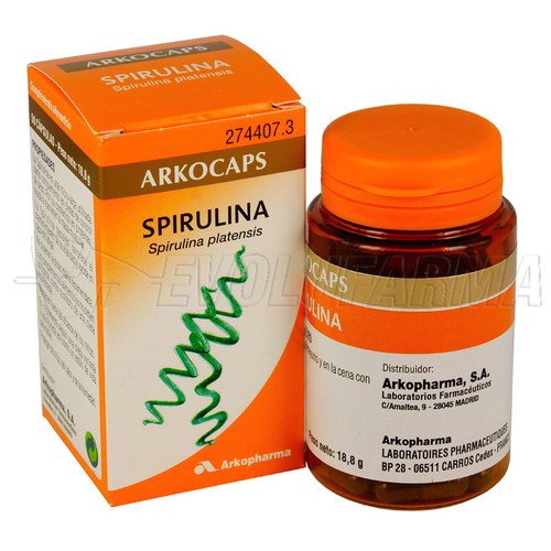 Arkocápsulas spirulina. envase de 50 cápsulas Arkocápsulas spirulina. envase de 50 cápsulas