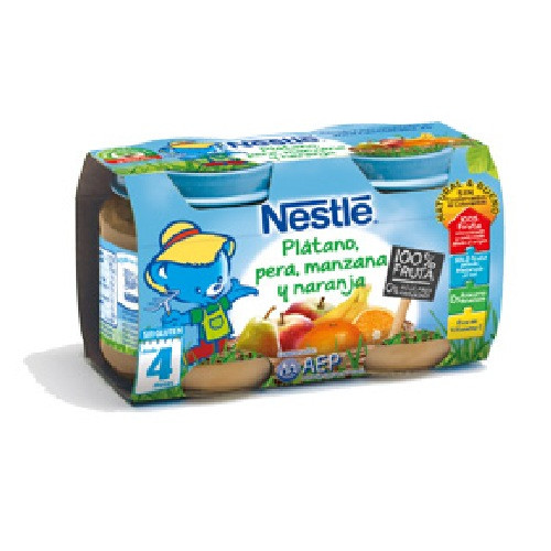 Nestlé tarrito frutas y postres plátano, manzana y naranja 2 x 130 g (4, 6, 8 o 12 meses)
