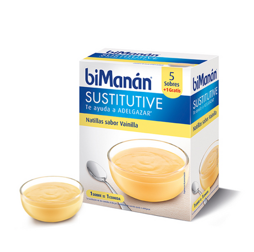 Bimánan natillas sabor vainilla, 5 sobres