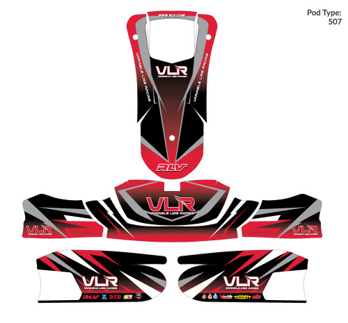 P/N VLE6037: VLR Emerald Graphic Package, 2023 style, Red, 507 Bodywork