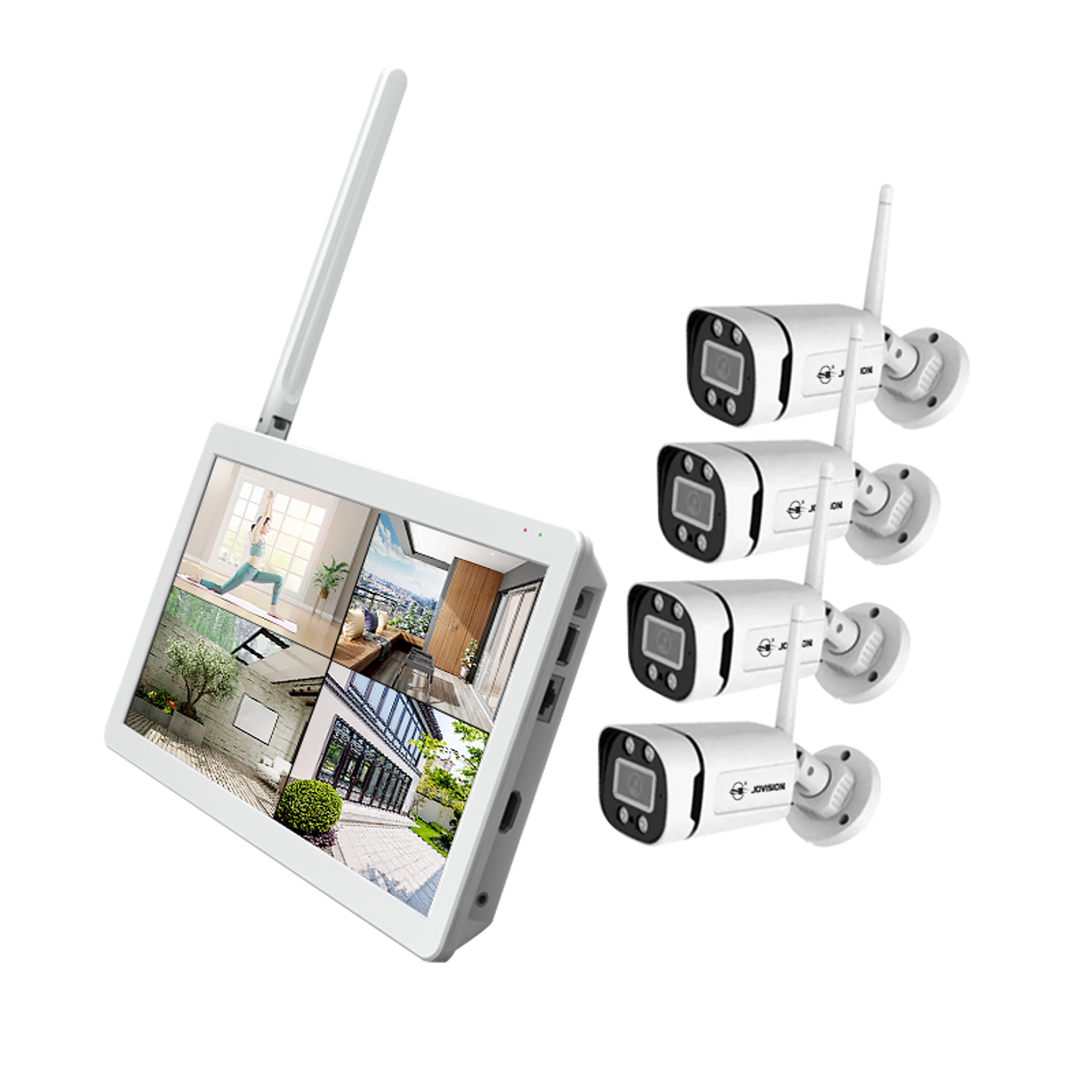 4 CH Wireless Security Camera System with HD Monitor NVR and Home Surveillance  Cameras - CuteDigi