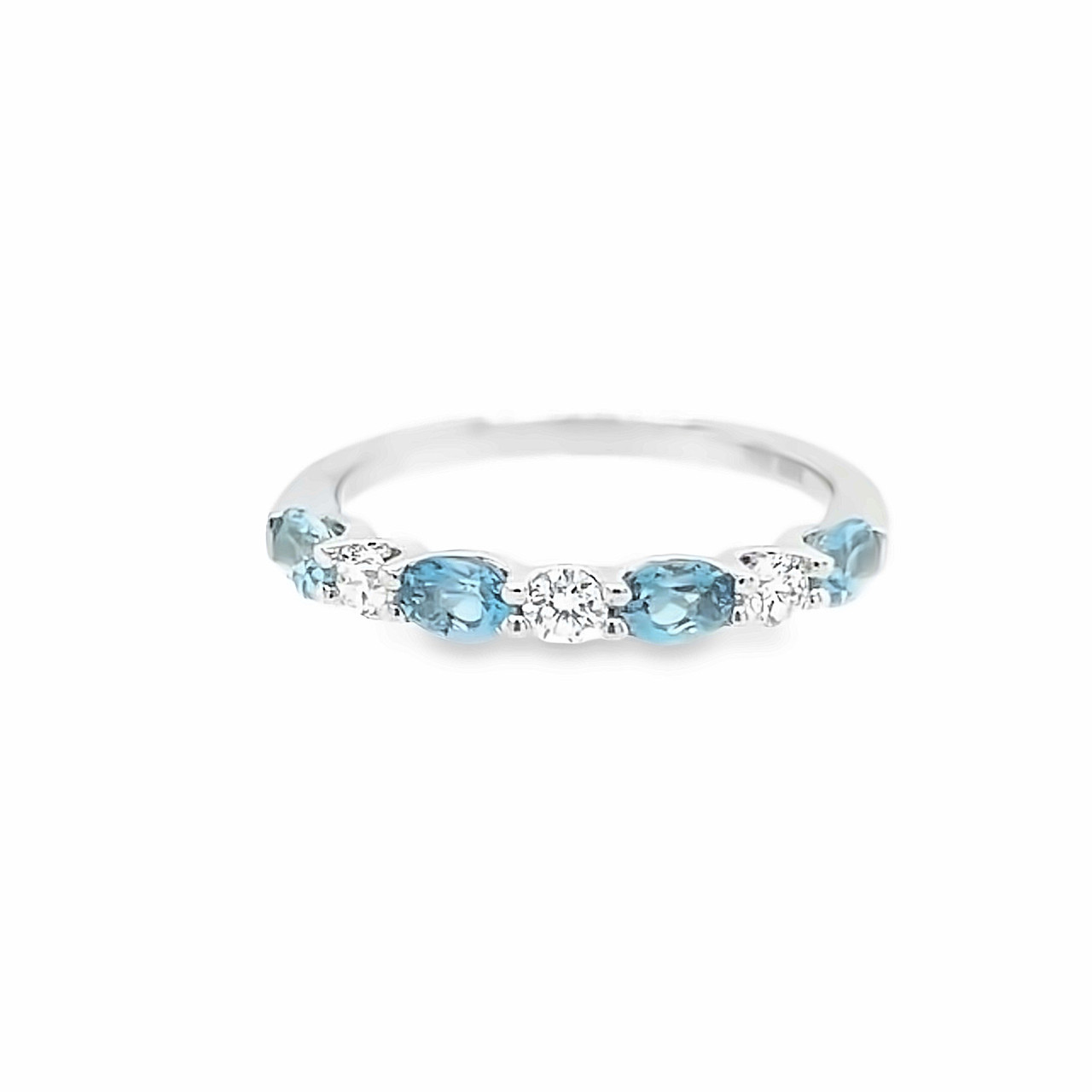 Aquamarine diamond sales eternity ring