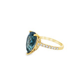 Pear London Blue Topaz & Diamond Cocktail Ring Pear London Blue Topaz & Diamond Cocktail Ring