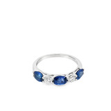 Ceylon Oval Sapphires & Diamonds Ring