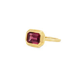 Bezel Set Rhodolite Garnet Ring