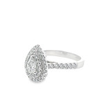 Double Halo Pear Shape Diamond Ring