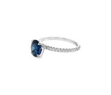 Sapphire Solitaire & Diamond Ring