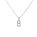 Diamond Initial Pendant - White Gold Bale