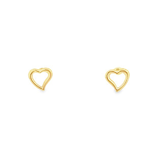 Open Gold Heart Studs
