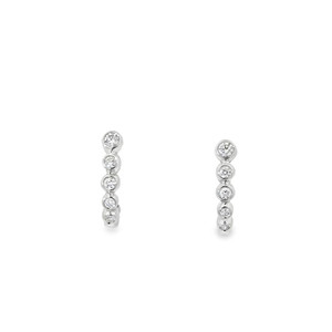 Piller Bezel Earrings - White Gold