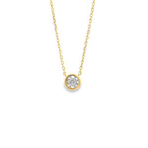 Bezel Diamond Necklace - 0.45CT