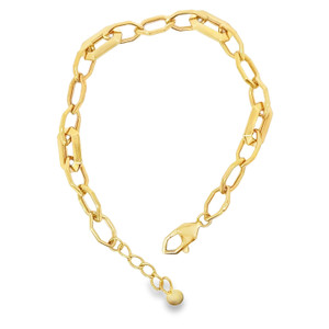 18CT Hollow Link - Knife Edge Bracelet