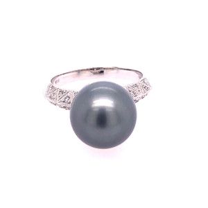 Tahitian Pearl & Diamond Ring