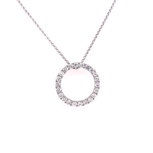 Diamond Claw-Set Circle Pendant