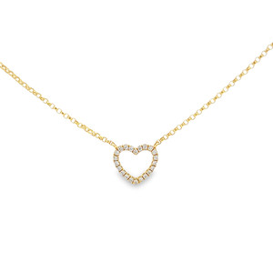 Sweet Diamond Heart Necklace - Yellow Gold