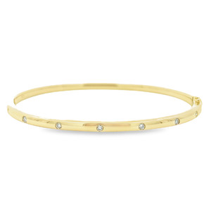 Diamond DOT Bangle - Yellow Gold