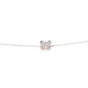 Butterfly Cubic Bracelet - White Gold