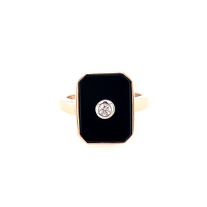 Emerald Cut Onyx & Diamond Ring Emerald Cut Onyx & Diamond Ring