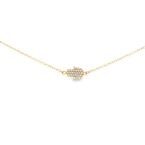 Cubic Double-Sided Hamsa Bracelet - Yellow Gold