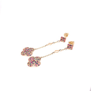 Multi  Sapphire Flower Earrings