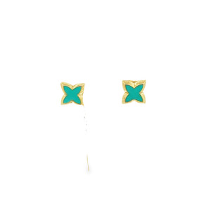 Blue Enamel 4-Point Star Studs