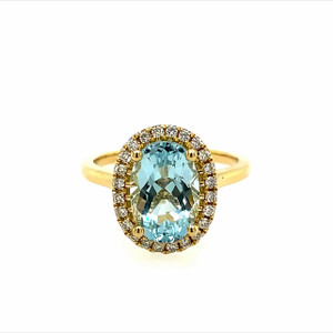 Aquamarine & Diamond Halo Ring Aquamarine & Diamond Halo Ring