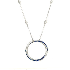 Sapphire & Diamond Twist Pendant