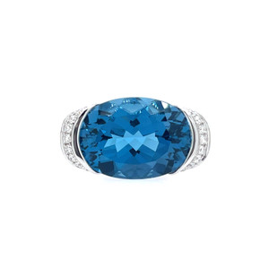 Mag London Blue Topaz & Diamond Cocktail Ring