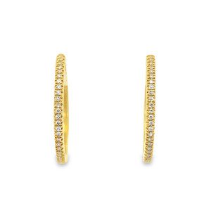 Diamond Hoops - Yellow Gold