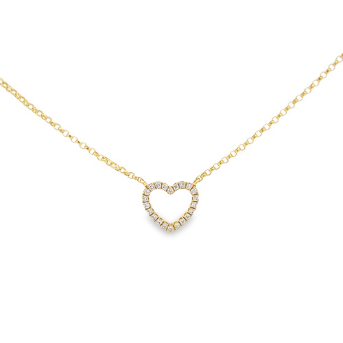 Sweet Diamond Heart Necklace - Yellow Gold