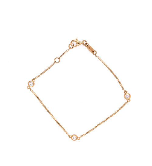 Diamond Bezel Bracelet - Yellow Gold Diamond Bezel Bracelet - Yellow Gold