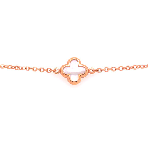 Mother of Pearl Clover Bracelet - Rose Gold Mother of Pearl Clover Bracelet - Rose Gold