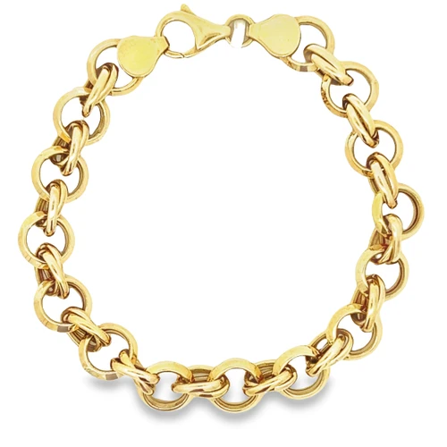 Knife Edge Hollow Link Bracelet - 9CT