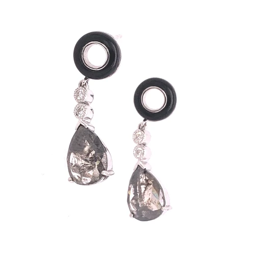 Galaxy Diamond & Onyx Earrings