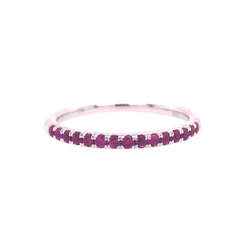 Ruby Mini Curve Band - White Gold