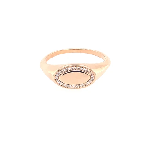 Pavé Oval Signet Ring