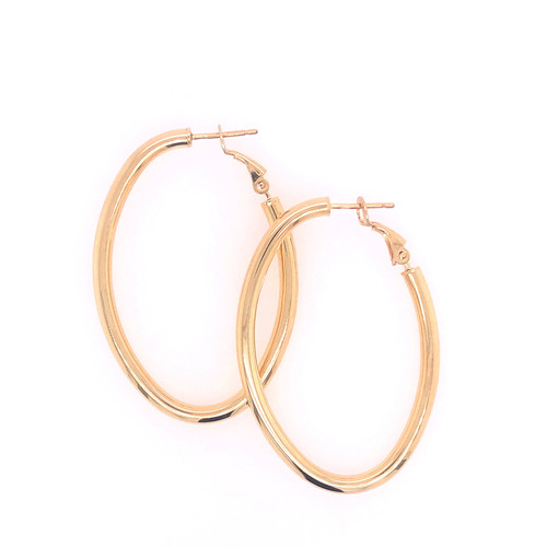Silver Gold Plated Long Oval Hoops Silver Gold Plated Long Oval Hoops