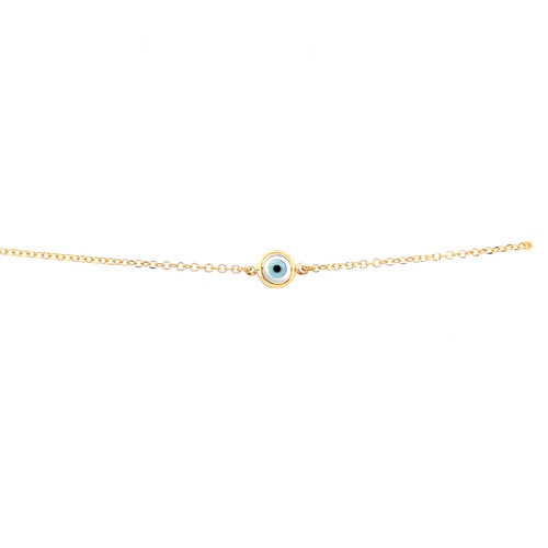 Mother of Pearl Evil Eye Bracelet - Yellow Gold Mother of Pearl Evil Eye Bracelet - Yellow Gold