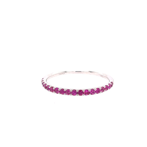 Pink Sapphire Mini Curve Band - White Gold