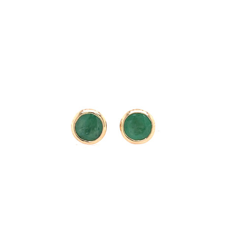 Round Emerald Studs Round Emerald Studs