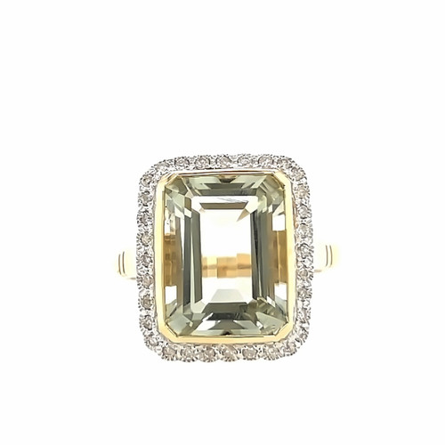 Royal Green Amethyst & Diamond Ring