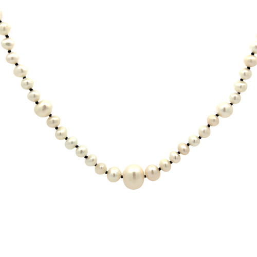 Bubble Pearl Necklace - Black Thread