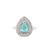 Paraiba & Diamond Double Halo Ring