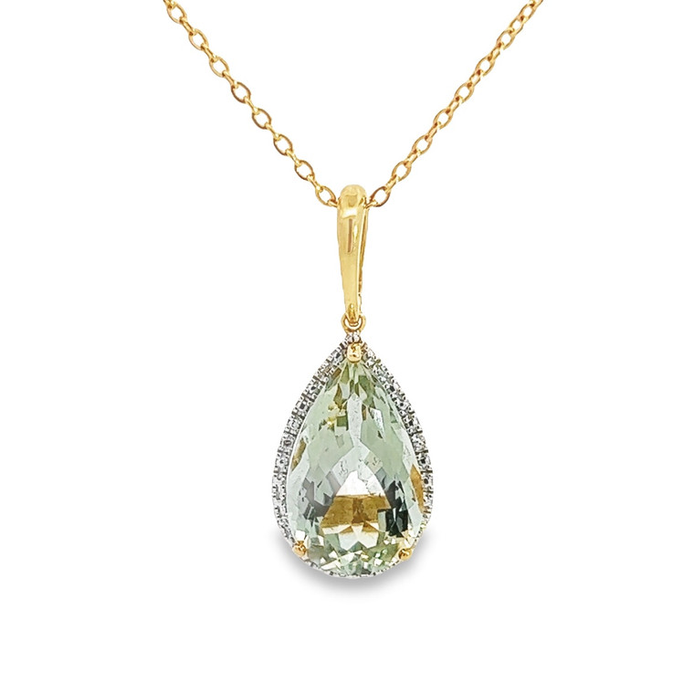 Green Amethyst Drop Pendant