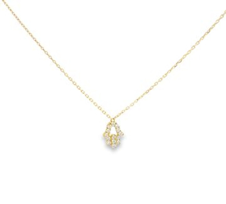 Diamond Chamsa Necklace - Yellow Gold