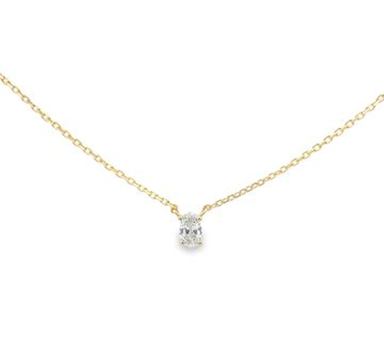 Oval-Cut Diamond Necklace