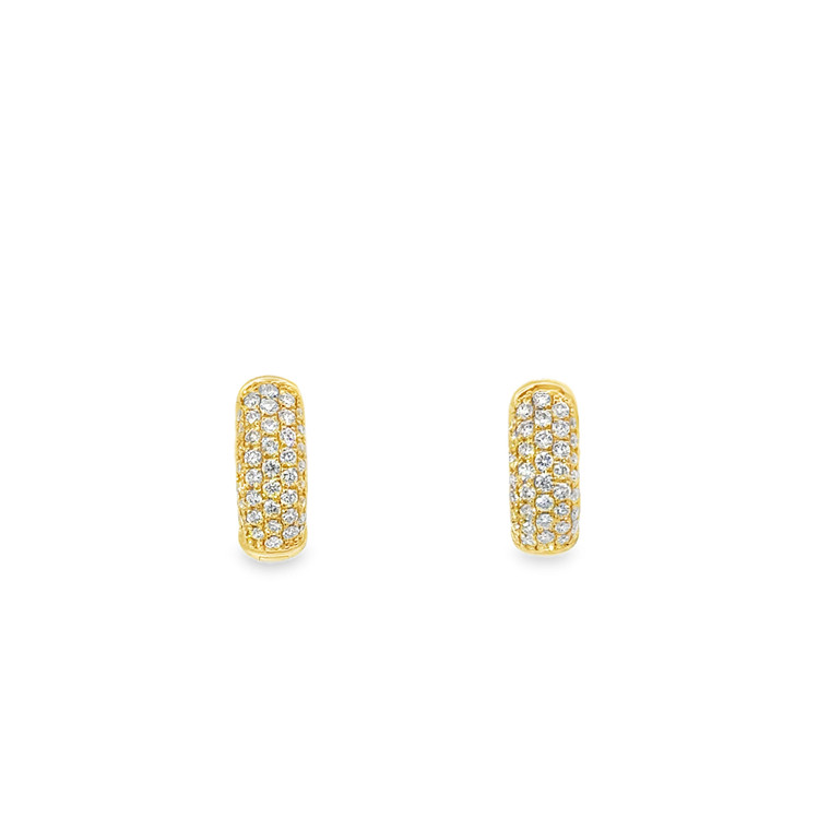 Perfect Pave Huggies - Yellow Gold