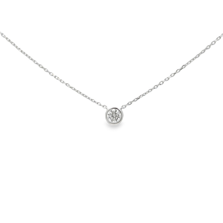 Bezel Diamond Necklace - 0.35CT