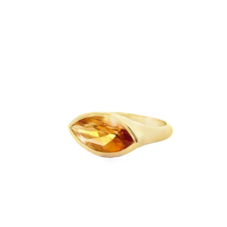 Marquise Cut Citrine Ring