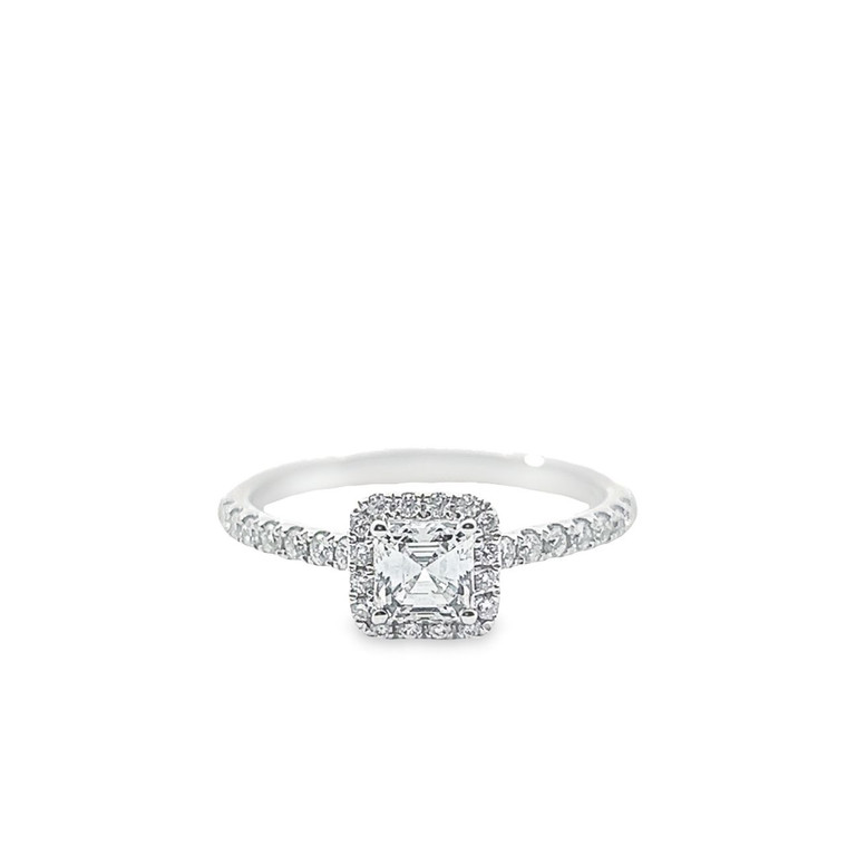 Asscher Cut Diamond Halo Ring